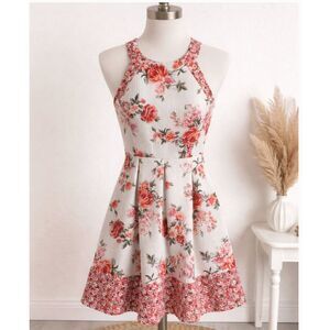 Rewind Fit and Flare Colorful Flowers Dress Size XS NWT